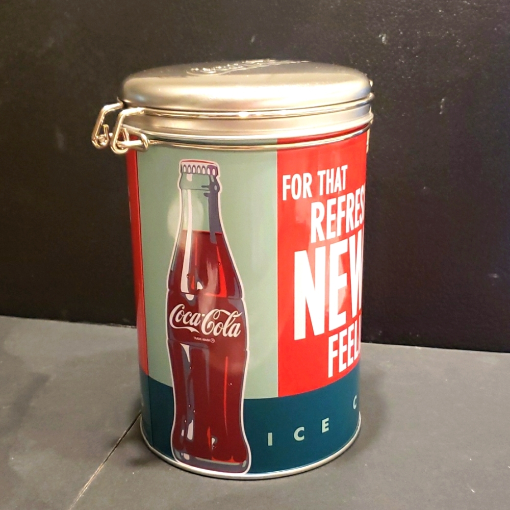 Coca-Cola metal tin canister
